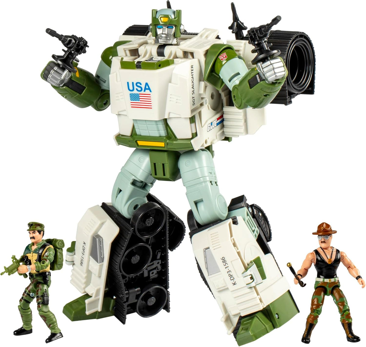 Transformers Generations Collaborative 3.75 Inch Scale Action Figure Deluxe Class - Kup Triple T with Sergeant Slaughter & Leatherneck