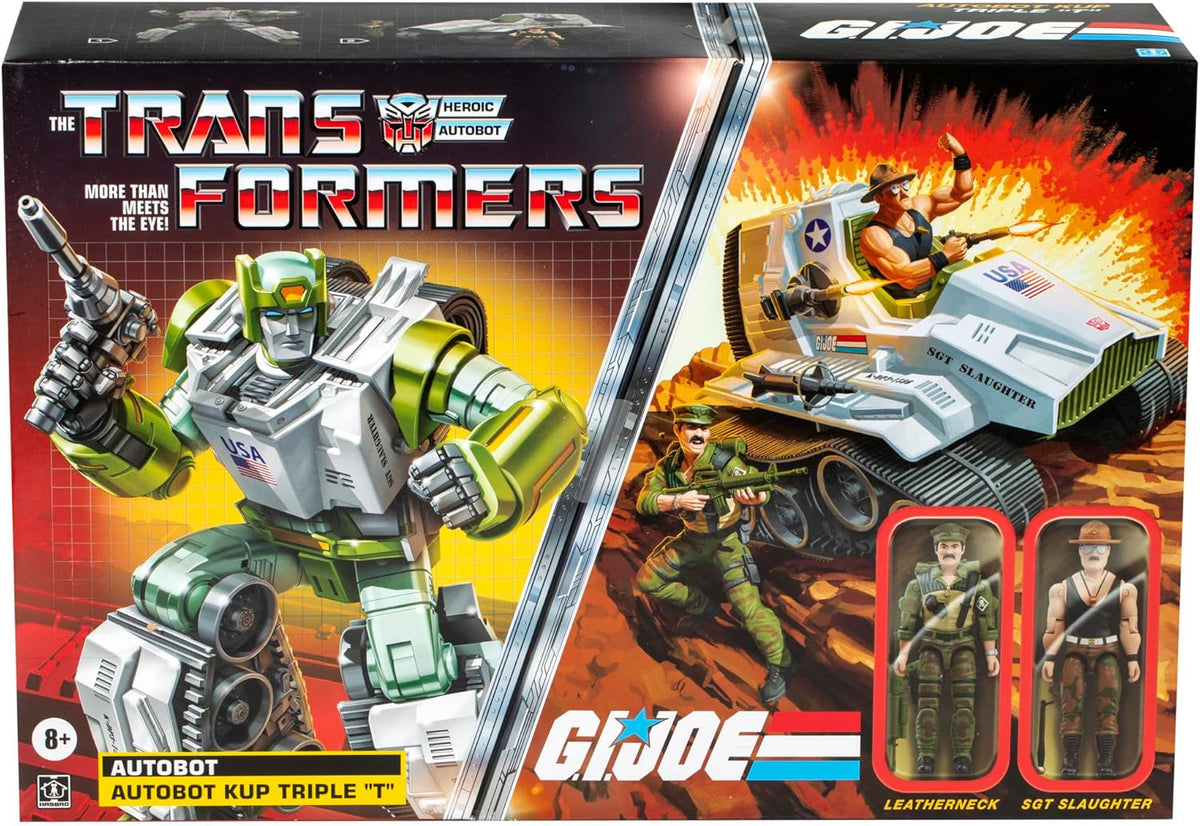 Transformers Generations Collaborative 3.75 Inch Scale Action Figure Deluxe Class - Kup Triple T with Sergeant Slaughter & Leatherneck