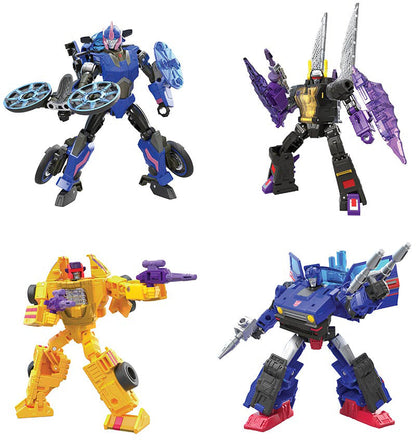 Transformers Generations Legacy 6 Inch Action Figure Deluxe Class Wave 1 - Set of 4 (Skids - Dragstrip - Arcee - Kickback)