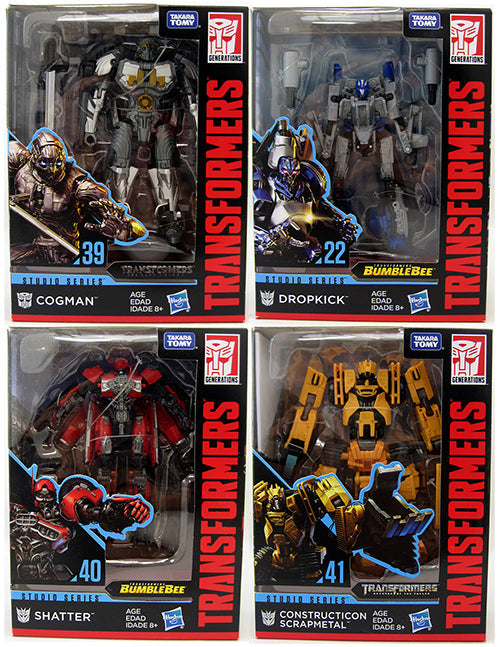 Transformers Movie Studios Series 5 Inch Action Figure Deluxe Class - Set of 4 (Dropkick - Cogman - Shatter - Scrapmetal)