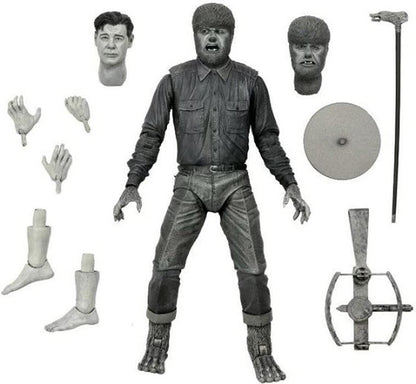 Universal monsters 7 Inch Action Figure Ultimate - Wolf Man Black & White (Shelf Wear Packaging)