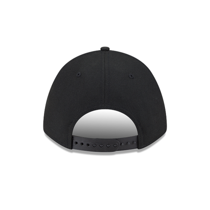New Era Atlanta Braves Logo Essentials M-Crown A Frame 9FORTY Adjustable Hat-BLACK/WHITE
