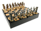 Chess Set - Painted Resin Medieval on Black/Maple Chest