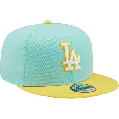 New Era  Los Angeles Dodgers Color Pack Two-Tone 9FIFTY Snapback Hat-Turquoise/Yellow