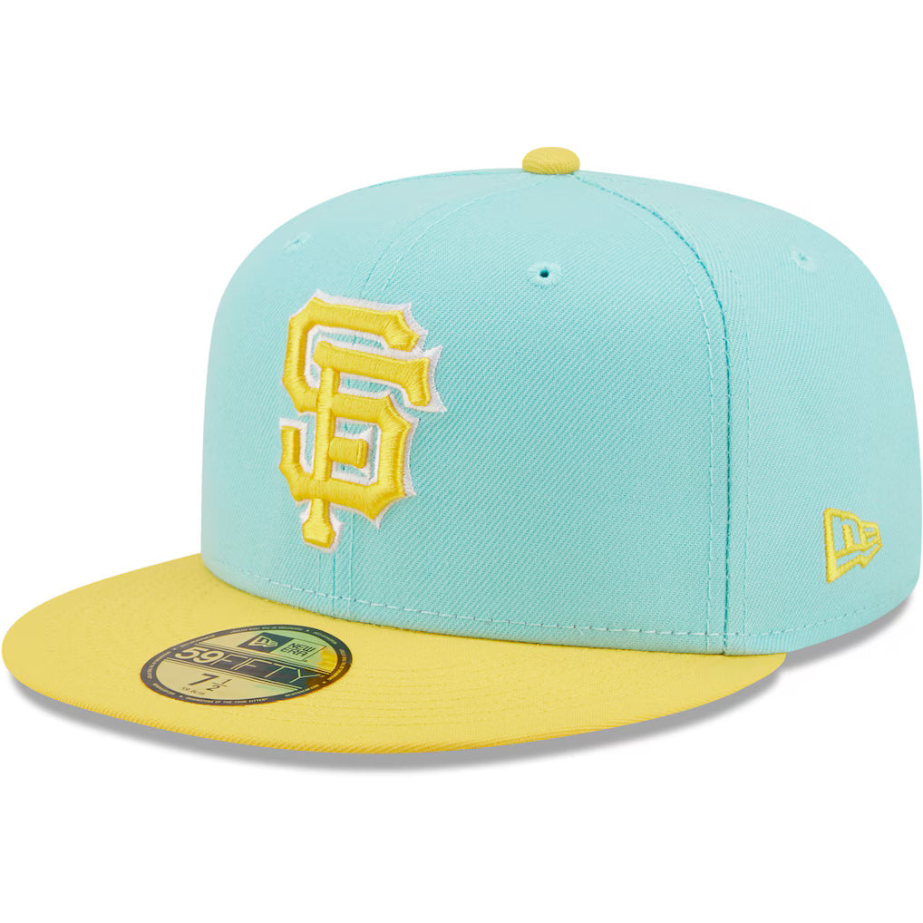 New Era San Francisco Giants 2-Tone Color Pack 59FIFTY Fitted Hat-Turquoise/Yellow